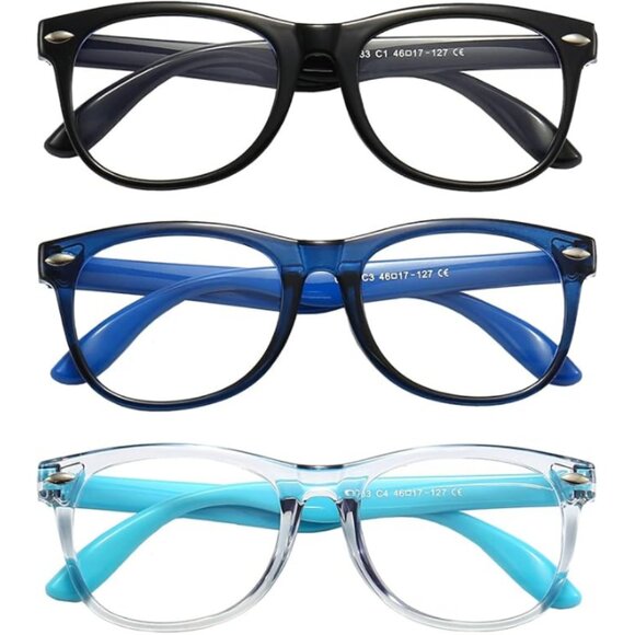 3 Pack Kids Computer Blue Light Blocking Glasses for Girls & Boys - Picture 4 of 5